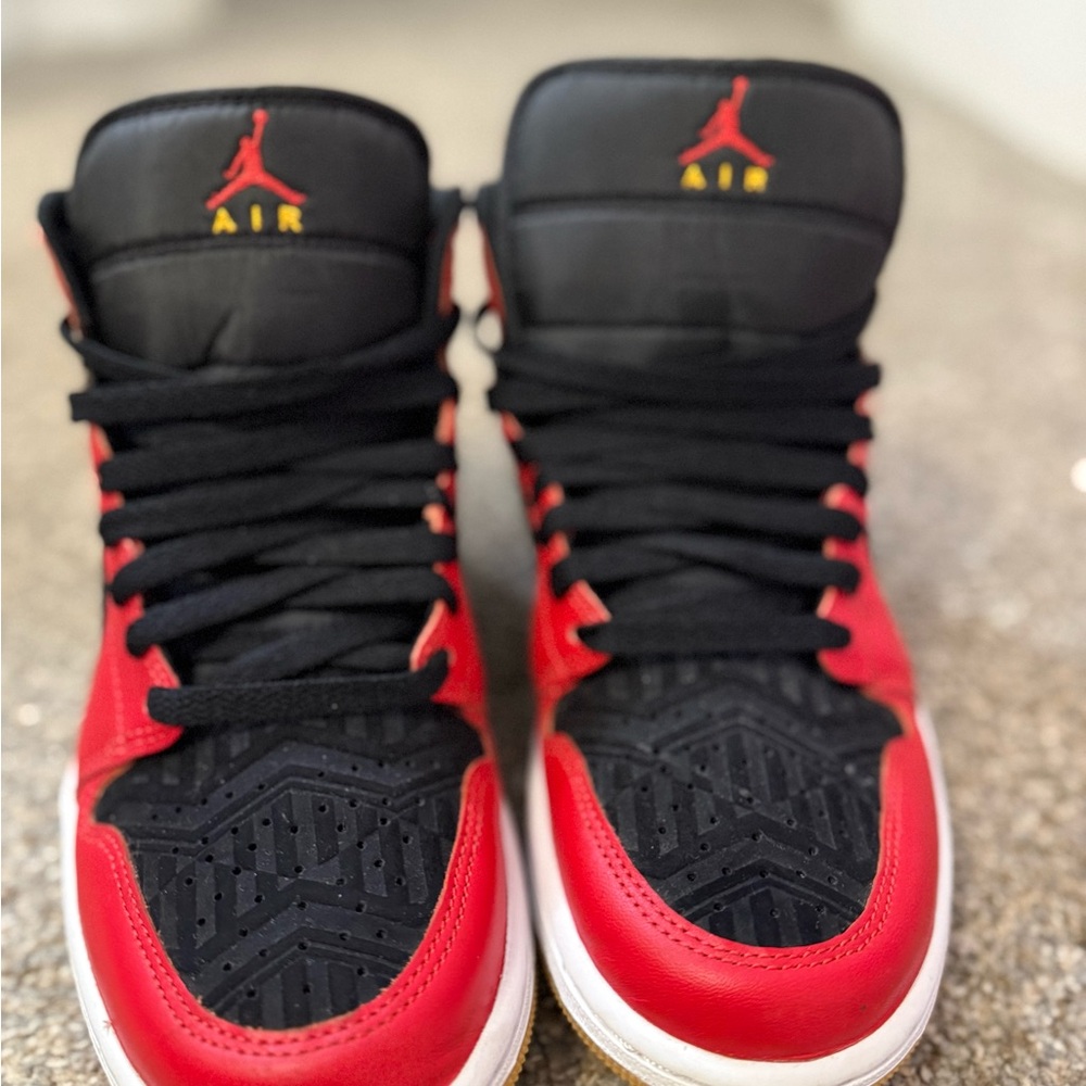 Nike Red and Black Sneakers with White Swoosh - Picture 3 of 6